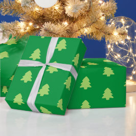 Weihnachtsbaum Grün & Hellgrün Muster Geschenkpapier