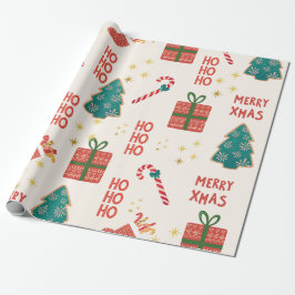 Weihnachtsbaum grün Vintag Retro Geschenkpapier