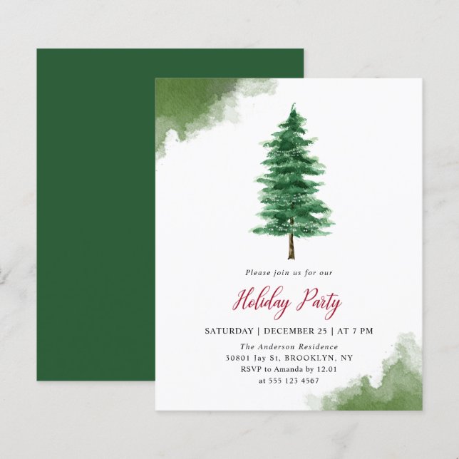 Weihnachtsbaum Grüne Feier Flyer (Vorne/Hinten)