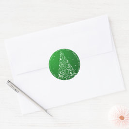 Weihnachtsbaum Grüne Rücksendeadresse geblüht Runder Aufkleber
