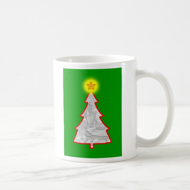 Weihnachtsbaum Grüner Foto Rahmen Kaffeetasse (Rechts)