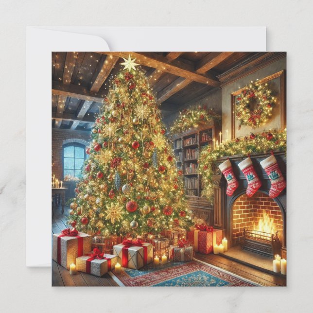 Weihnachtsbaum-Grußkarte (Vorderseite)