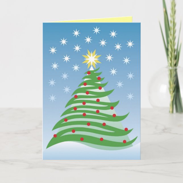 Weihnachtsbaum-Grußkarte Feiertagskarte (Vorderseite)