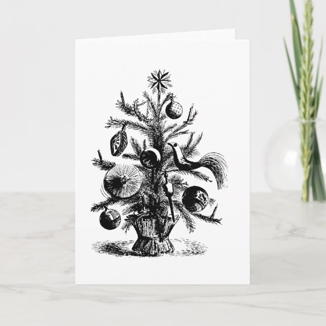 Weihnachtsbaum-Grußkarte Feiertagskarte (Vorderseite)
