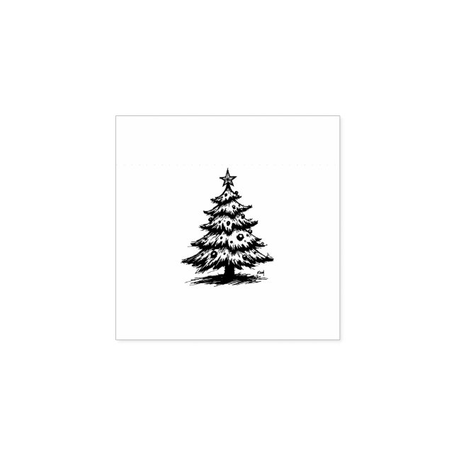 Weihnachtsbaum  gummistempel (Prägung)