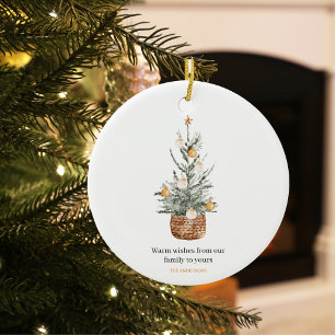 Weihnachtsbaum   Happy Holiday Keramik Ornament