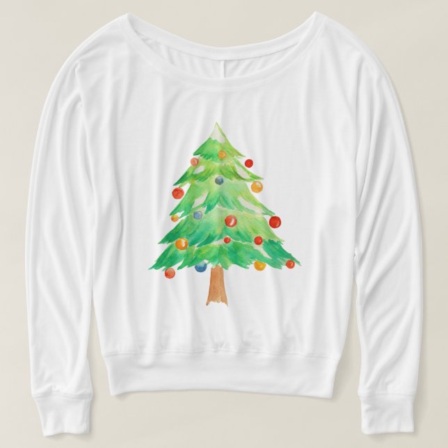 Weihnachtsbaum - hässliche Weihnachtsstrickjacke T-Shirt (Design vorne)
