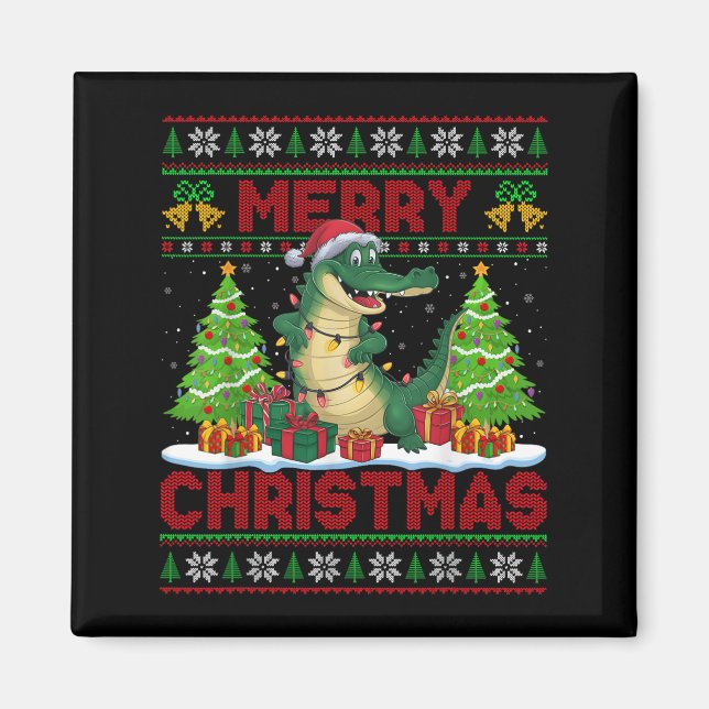 Weihnachtsbaum hässlicher Stil Weihnachtsmann Hut  Magnet (Vorne)
