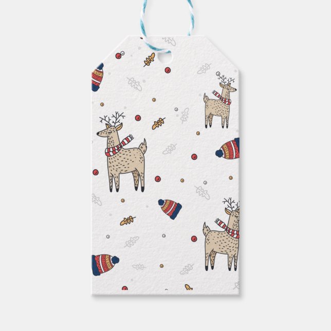 Weihnachtsbaum Hats Pattern Mittel Geschenkanhänger (Vorderseite)