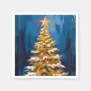 Weihnachtsbaum Helle Stern Wasserfarbe Serviette
