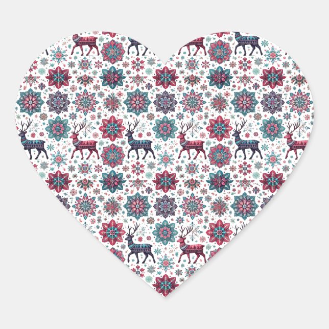 Weihnachtsbaum Herz-Aufkleber (Vorderseite)