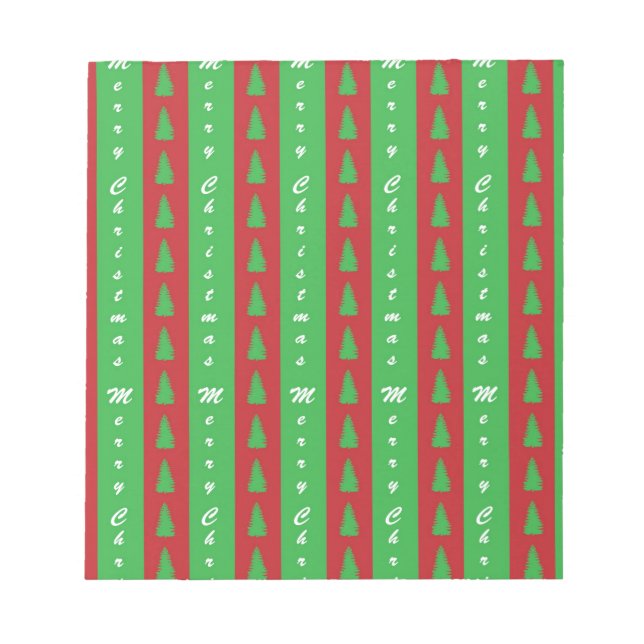 Weihnachtsbaum-Hintergrundmuster Notizblock (Vorderseite)