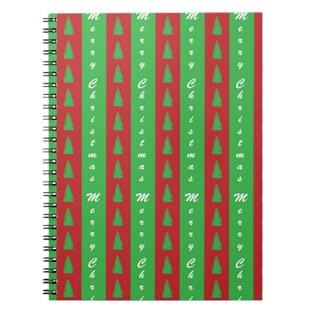 Weihnachtsbaum-Hintergrundmuster Notizblock (Vorderseite)