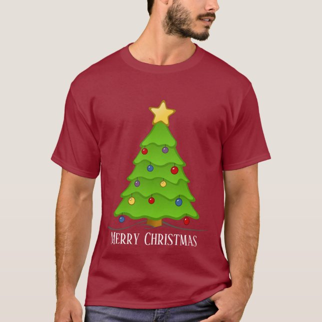 Weihnachtsbaum hinzufügen T-Shirt (Vorderseite)