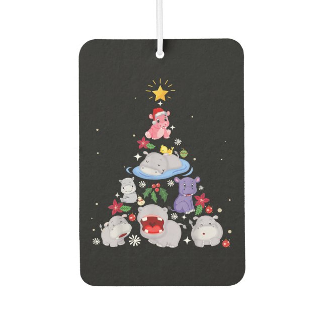 Weihnachtsbaum Hippo| Xmas Hippopotamus Autolufterfrischer (Vorderseite)