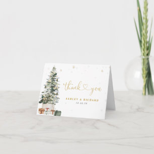 Weihnachtsbaum-Hochzeit-Dankeskarten Dankeskarte