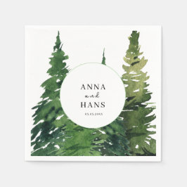 Weihnachtsbaum-Hochzeit Serviette