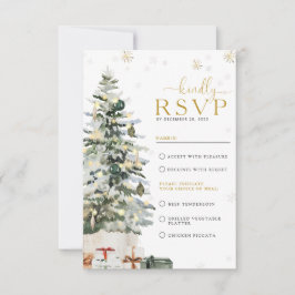 Weihnachtsbaum-Hochzeits-Antwortkarte RSVP Karte