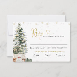 Weihnachtsbaum-Hochzeits-Antwortkarte RSVP Karte