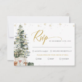 Weihnachtsbaum-Hochzeits-Antwortkarte RSVP Karte