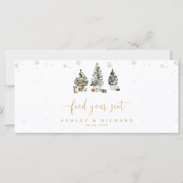 Weihnachtsbaum-Hochzeits-Head-Table-Schild (Vorderseite)
