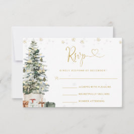 Weihnachtsbaum-Hochzeits-RSVP-Karte RSVP Karte