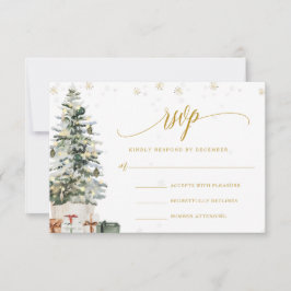 Weihnachtsbaum-Hochzeits-RSVP-Karte RSVP Karte