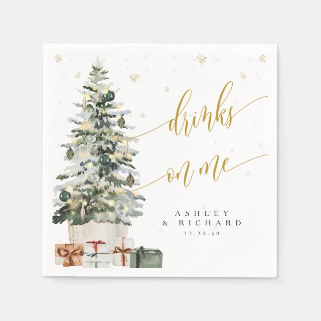 Weihnachtsbaum Hochzeitsservietten Serviette (Vorderseite)