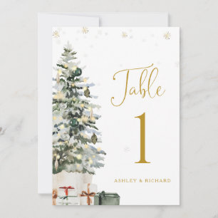 Weihnachtsbaum-Hochzeitstisch-Nummernkarte