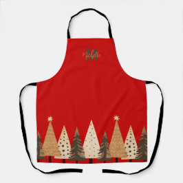 Weihnachtsbaum Holiday Backred Monogram Schürze