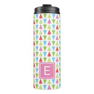 Weihnachtsbaum Holiday Pattern Rosa Monogramm Thermosbecher