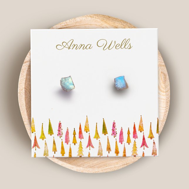 Weihnachtsbaum Holiday Square Earring Display Card (Von Creator hochgeladen)