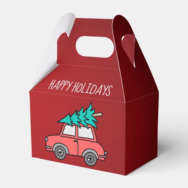 Weihnachtsbaum Holidays Gable Favor Box Geschenkschachtel (Vorderseite)