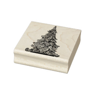 WEIHNACHTSBAUM hölzerne Kunst-Briefmarke Gummistempel