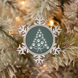 Weihnachtsbaum-Hundefreund Besitzer-Geschenk Urlau Schneeflocken Zinn-Ornament