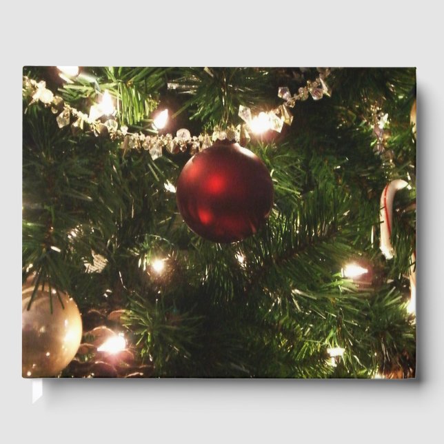 Weihnachtsbaum I Urlaub Hübsch grün und rot Gästebuch (Vorderseite)