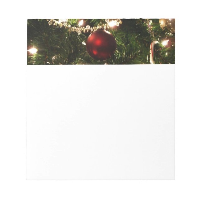 Weihnachtsbaum I Urlaub Hübsch grün und rot Notizblock (Vorderseite)