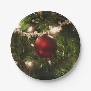 Weihnachtsbaum I Urlaub Hübsch grün und rot Pappteller