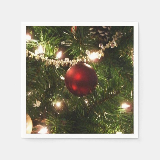 Weihnachtsbaum I Urlaub Hübsch grün und rot Serviette (Vorderseite)