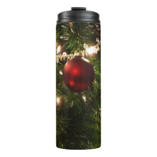 Weihnachtsbaum I Urlaub Hübsch grün und rot Thermosbecher