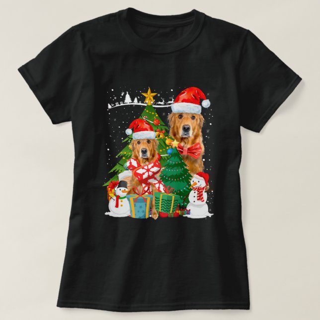 Weihnachtsbaum Idee für Frauen Weihnachten Golden  T-Shirt (Design vorne)