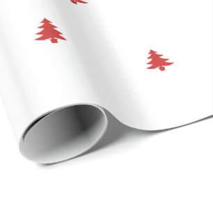 Weihnachtsbaum Ikonisches Muster Festival Rot/Weiß Geschenkpapier