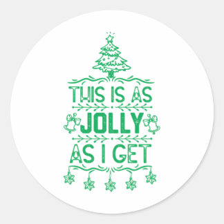 Weihnachtsbaum-Illustration Funny Xmas Sprichwort  Runder Aufkleber