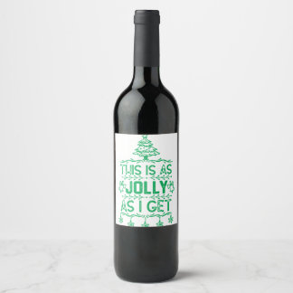 Weihnachtsbaum-Illustration Funny Xmas Sprichwort  Weinetikett