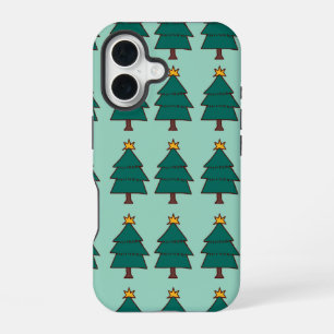 Weihnachtsbaum-Illustration iPhone 16 Hülle