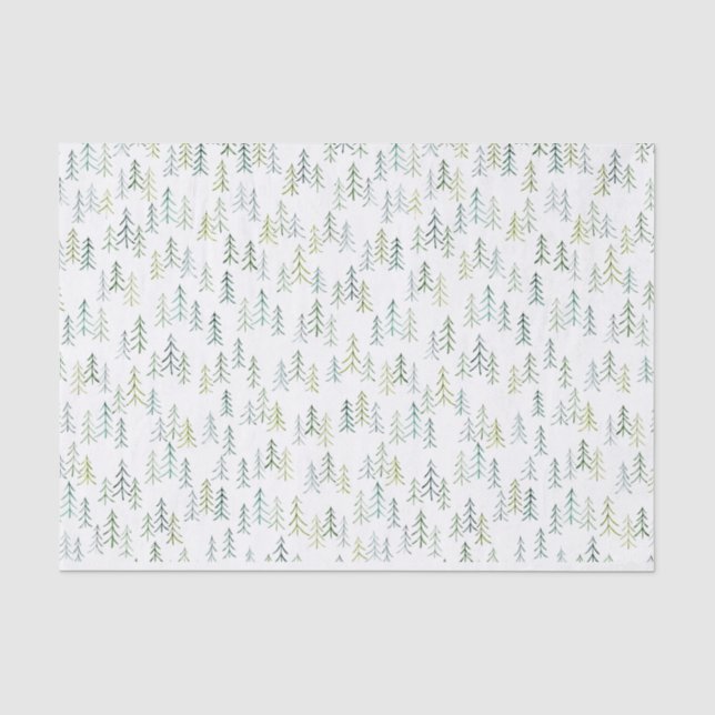 Weihnachtsbaum Illustration Wasserfarbe  Seidenpapier (Vorderseite)