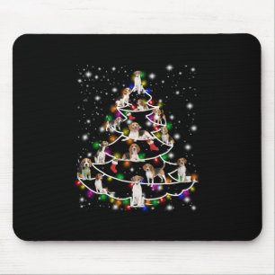 Weihnachtsbaum im Beagle mit leuchtendem Licht bed Mousepad