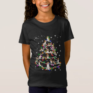 Weihnachtsbaum im Beagle mit leuchtendem Licht bed T-Shirt