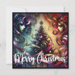 Weihnachtsbaum im gotischen Stil Feiertagskarte