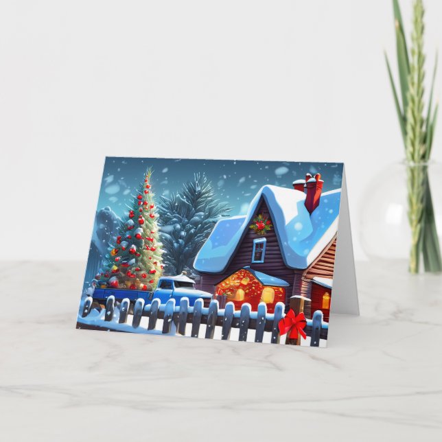 Weihnachtsbaum im Schnee (Vorderseite)